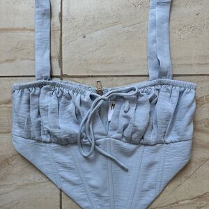 Princess Polly Light Blue Crop Top